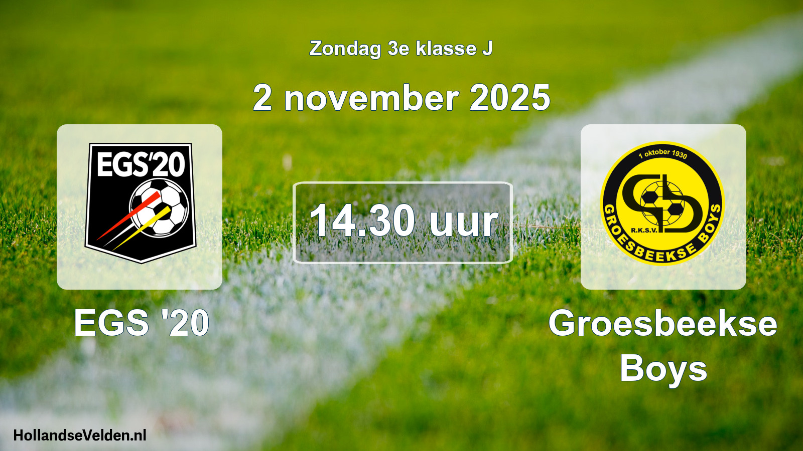 Scheduled Match: EGS '20 - Groesbeekse Boys (2 November 2025)