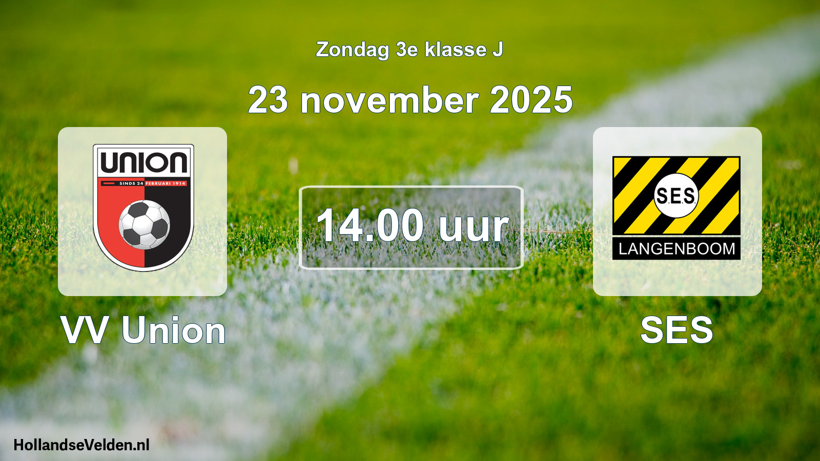 Geplande wedstrijd: VV Union - SES (23 november 2025)