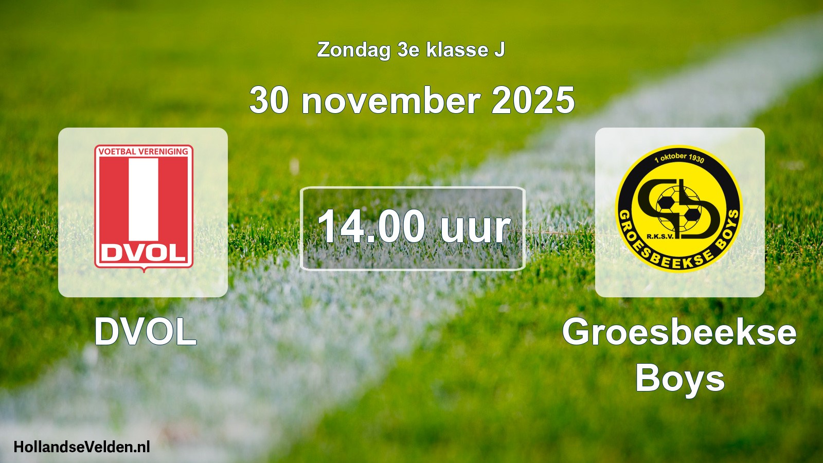 Scheduled Match: DVOL - Groesbeekse Boys (30 November 2025)
