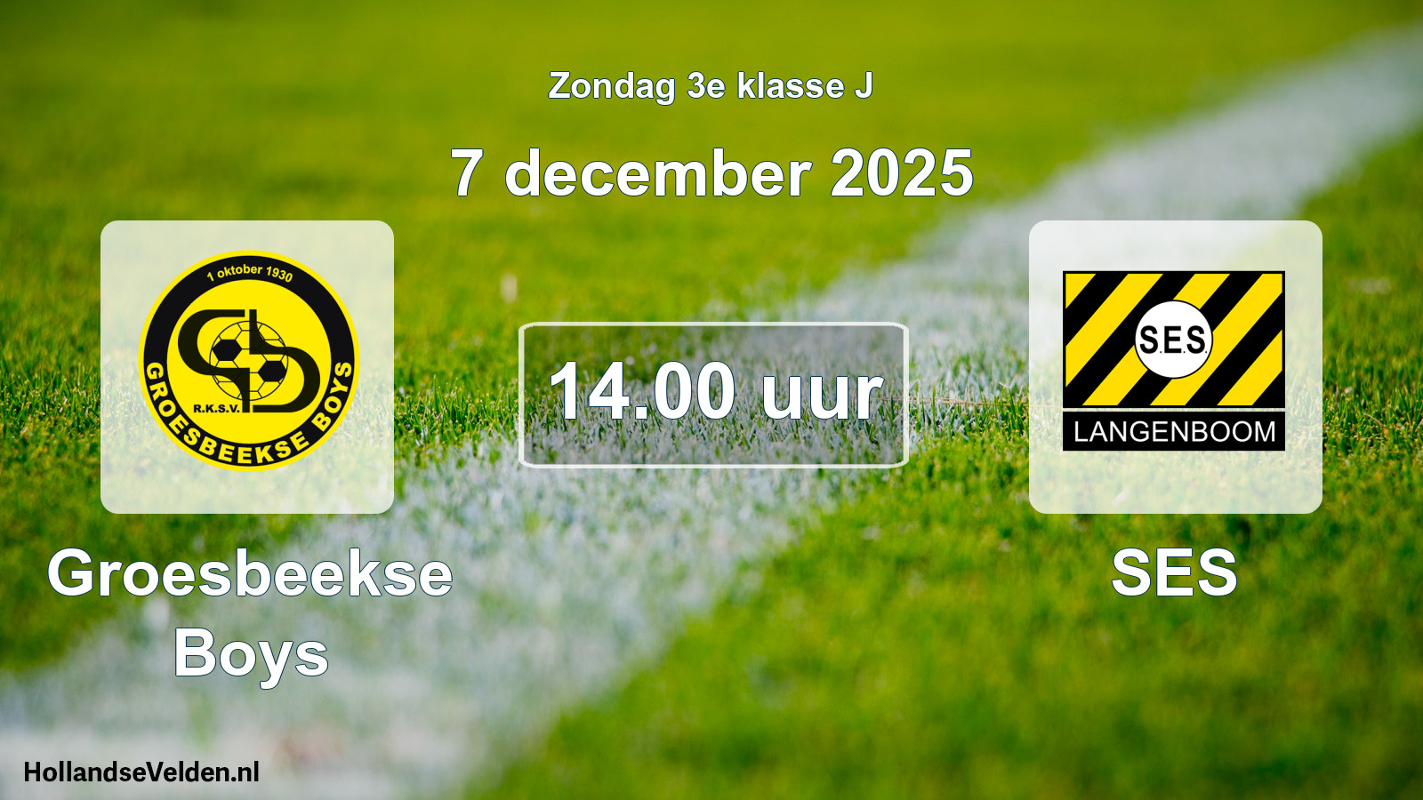 Geplande wedstrijd: Groesbeekse Boys - SES (7 december 2025)