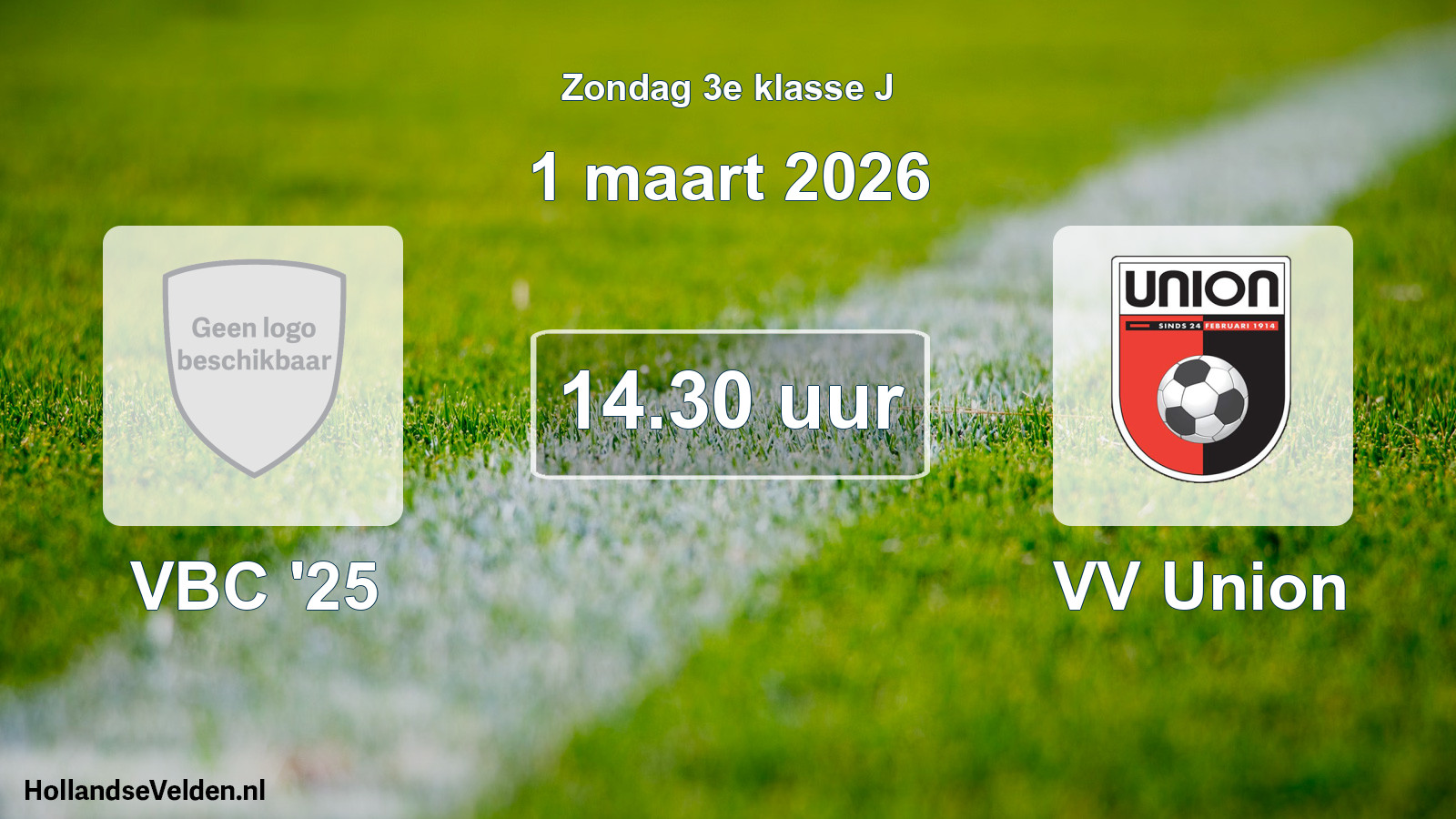 Scheduled Match: VBC '25 - VV Union (1 March 2026)