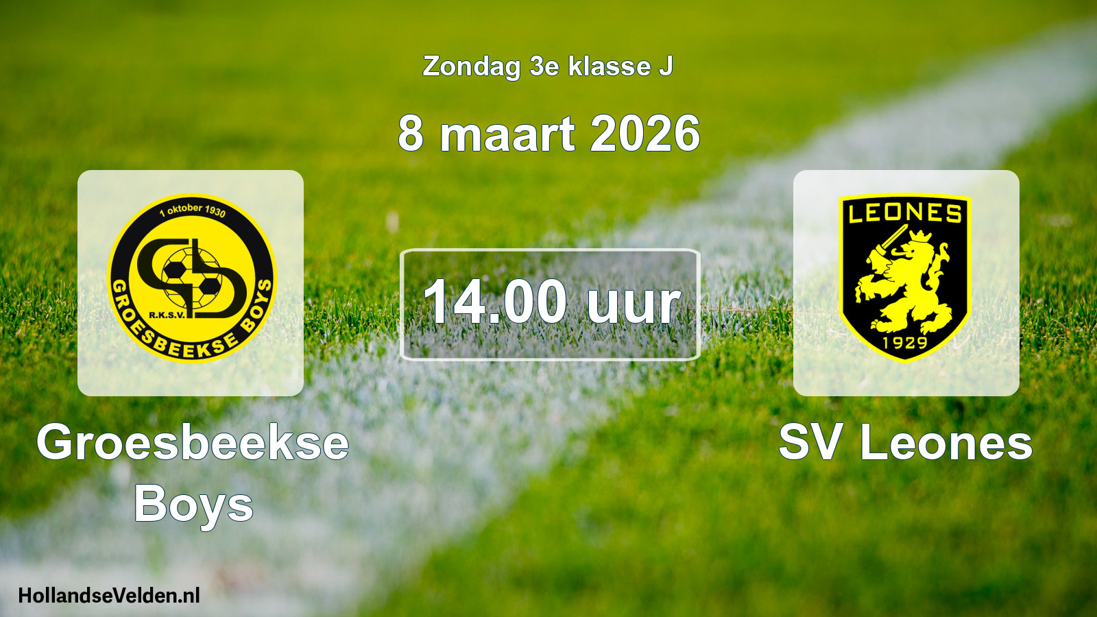 Scheduled Match: Groesbeekse Boys - SV Leones (8 March 2026)