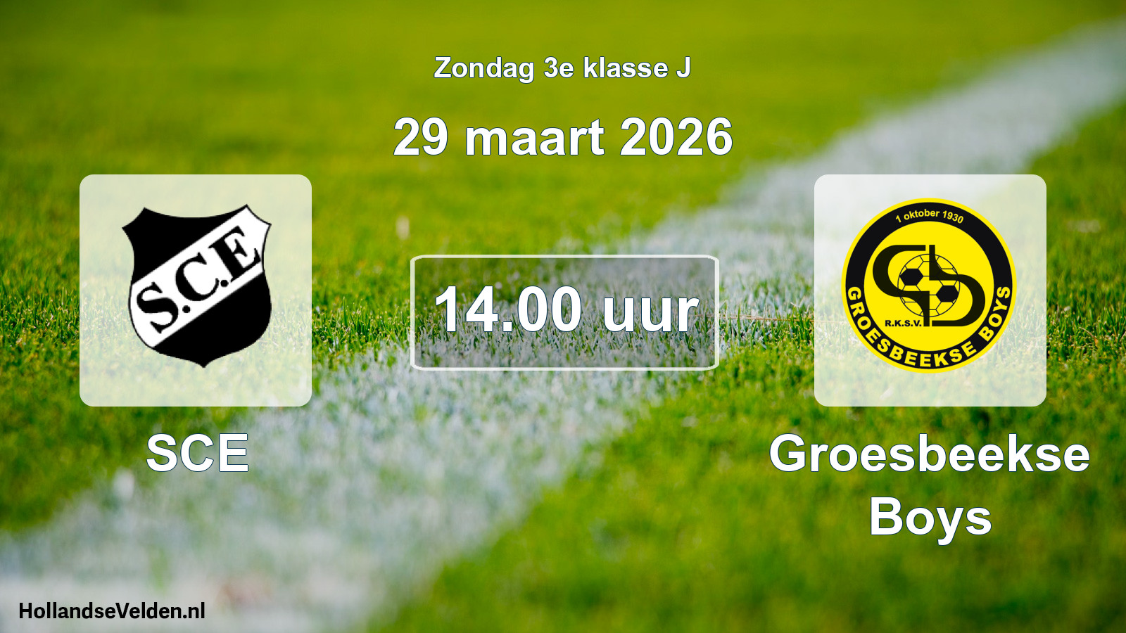 Scheduled Match: SCE - Groesbeekse Boys (29 March 2026)