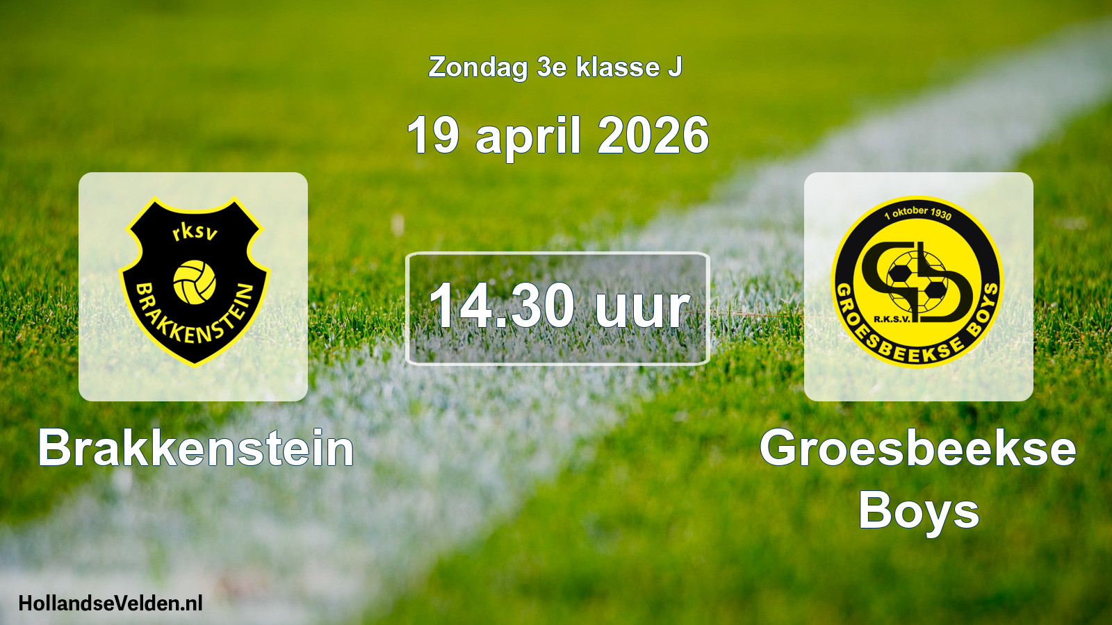 Scheduled Match: Brakkenstein - Groesbeekse Boys (19 April 2026)