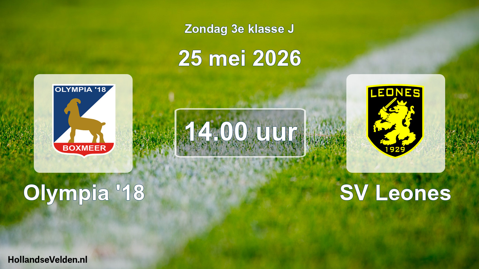 Scheduled Match: Olympia '18 - SV Leones (25 May 2026)