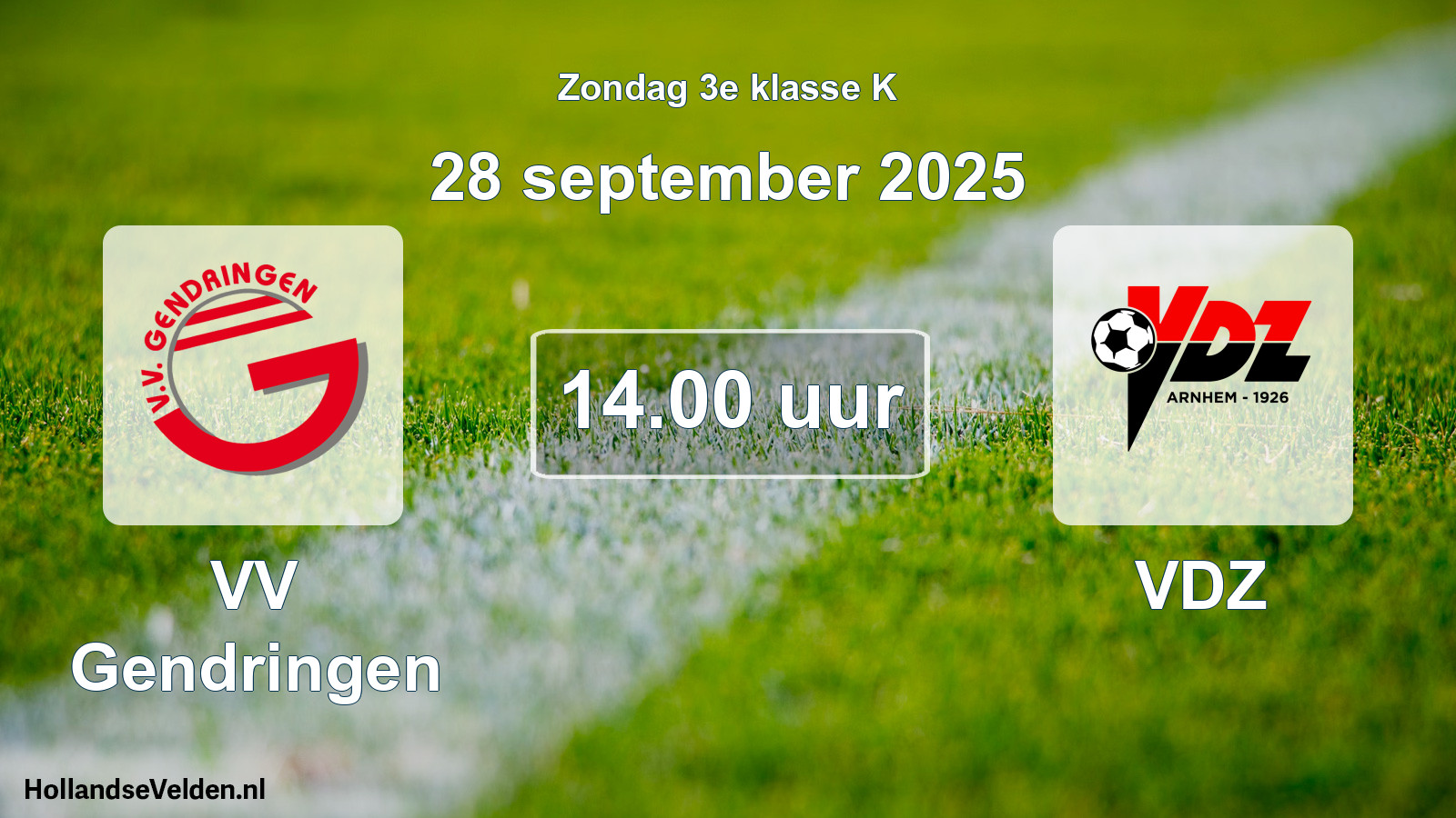 Scheduled Match: VV Gendringen - VDZ (28 September 2025)