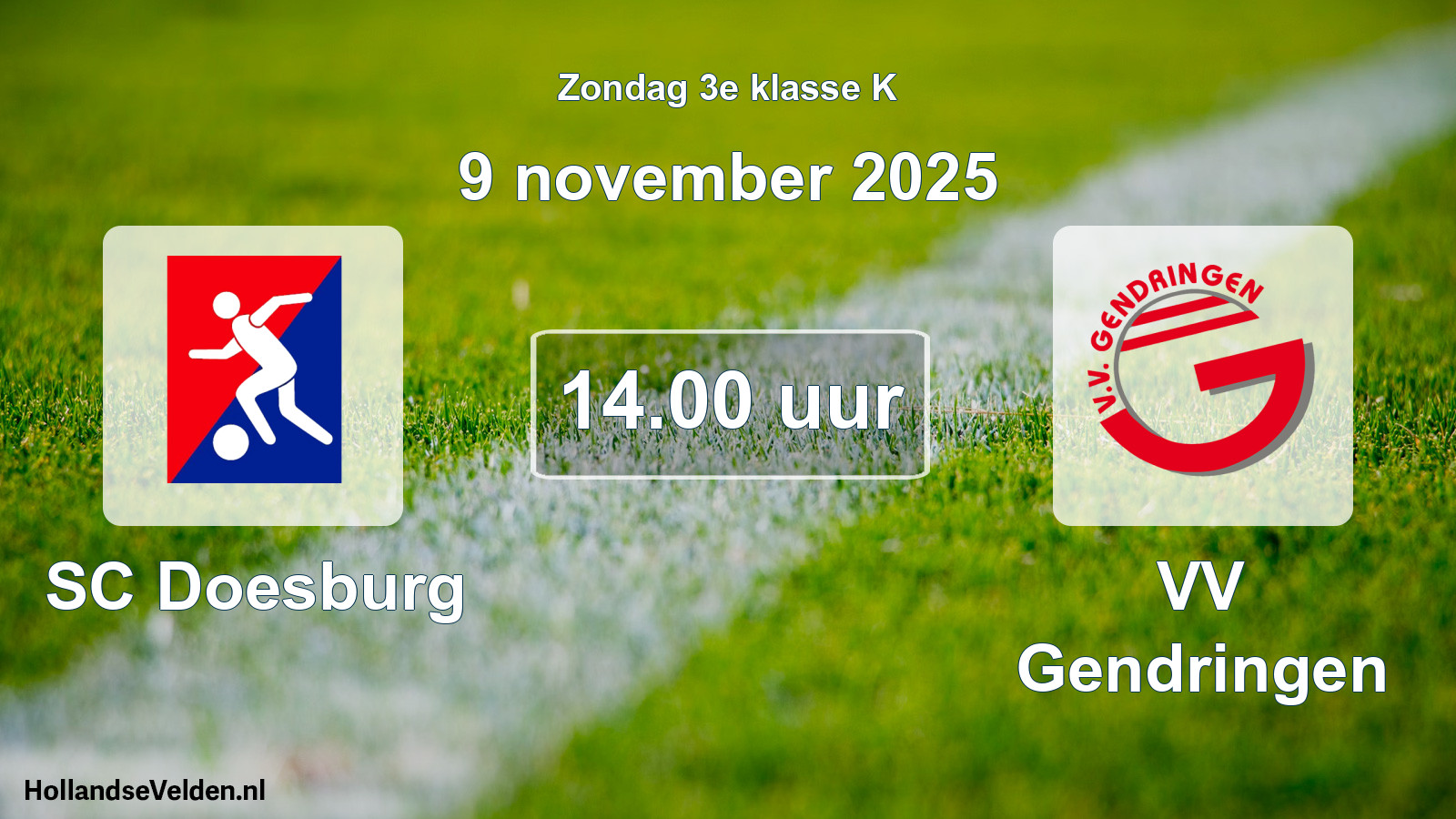 Scheduled Match: SC Doesburg - VV Gendringen (9 November 2025)