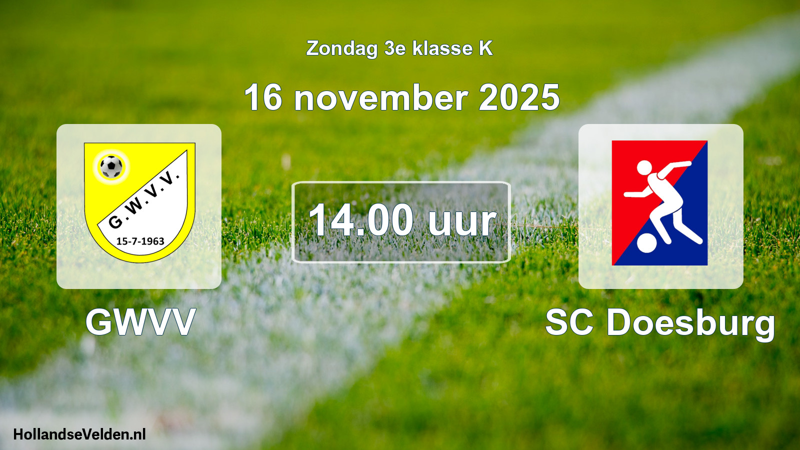 Scheduled Match: GWVV - SC Doesburg (16 November 2025)