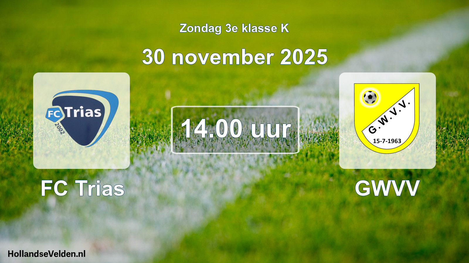 Geplande wedstrijd: FC Trias - GWVV (30 november 2025)