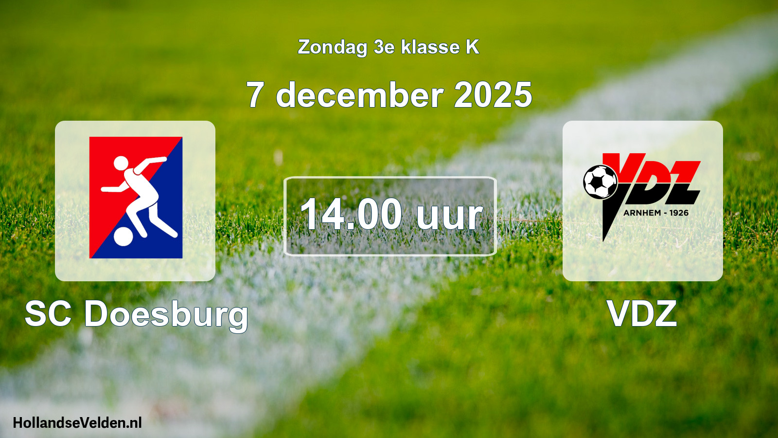 Geplande wedstrijd: SC Doesburg - VDZ (7 december 2025)