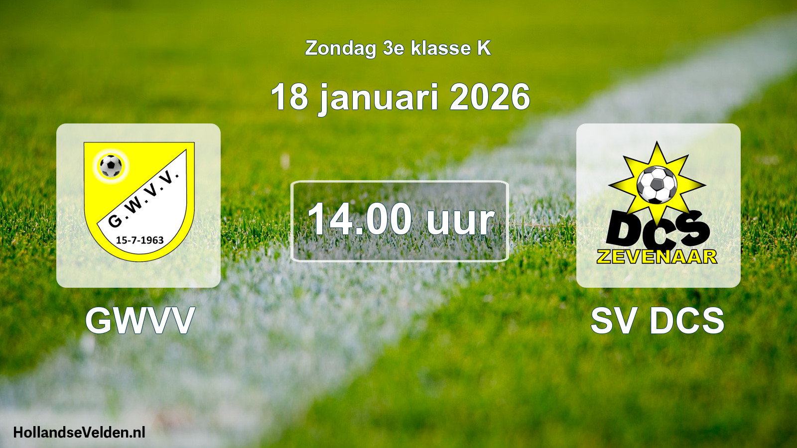 Scheduled Match: GWVV - SV DCS (18 January 2026)