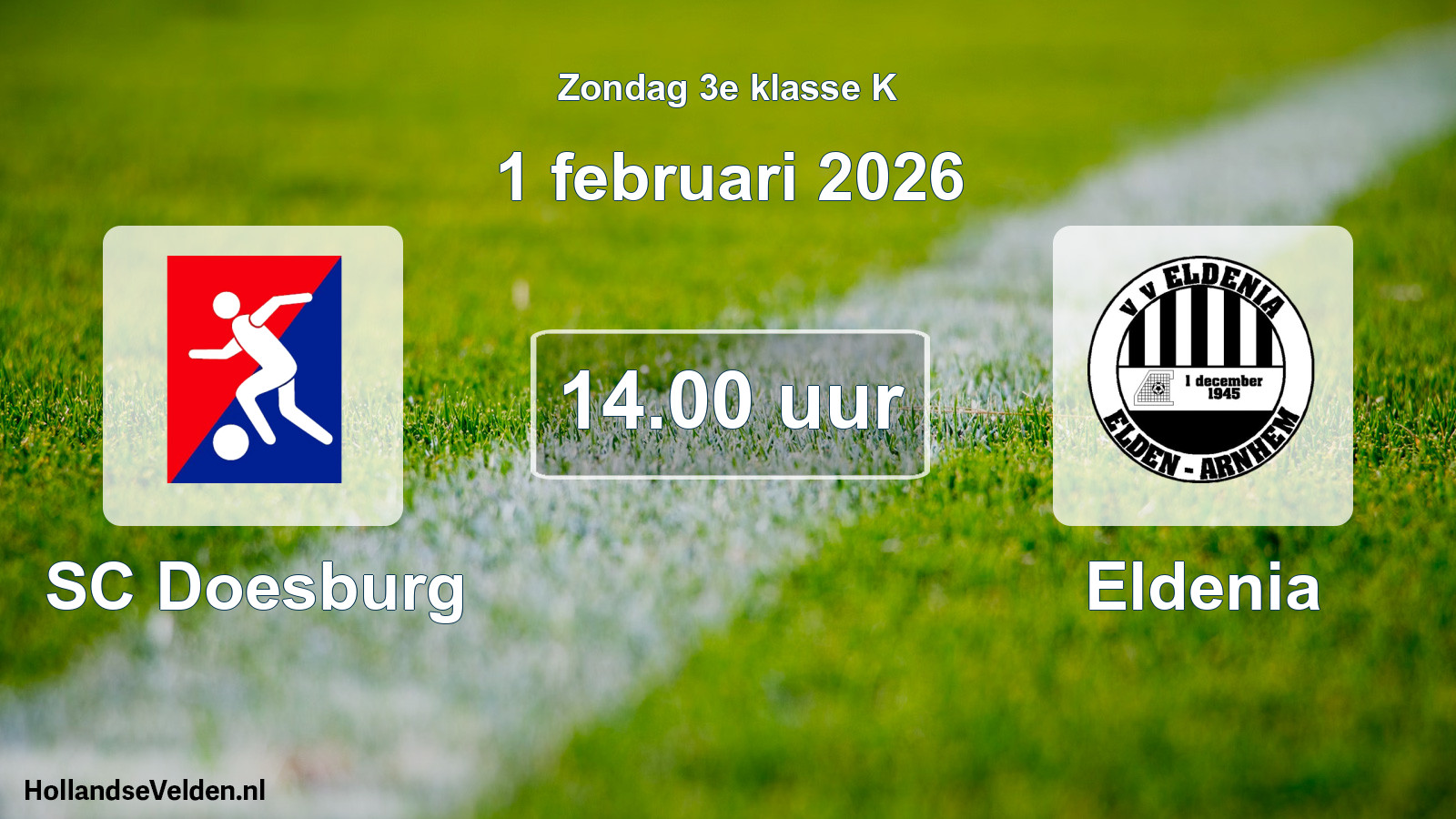 Geplande wedstrijd: SC Doesburg - Eldenia (1 februari 2026)