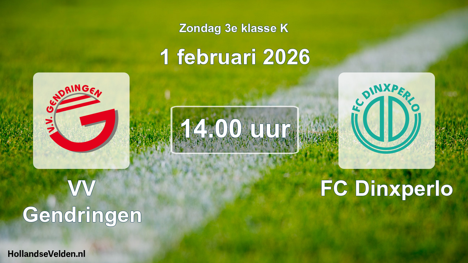 Scheduled Match: VV Gendringen - FC Dinxperlo (1 February 2026)