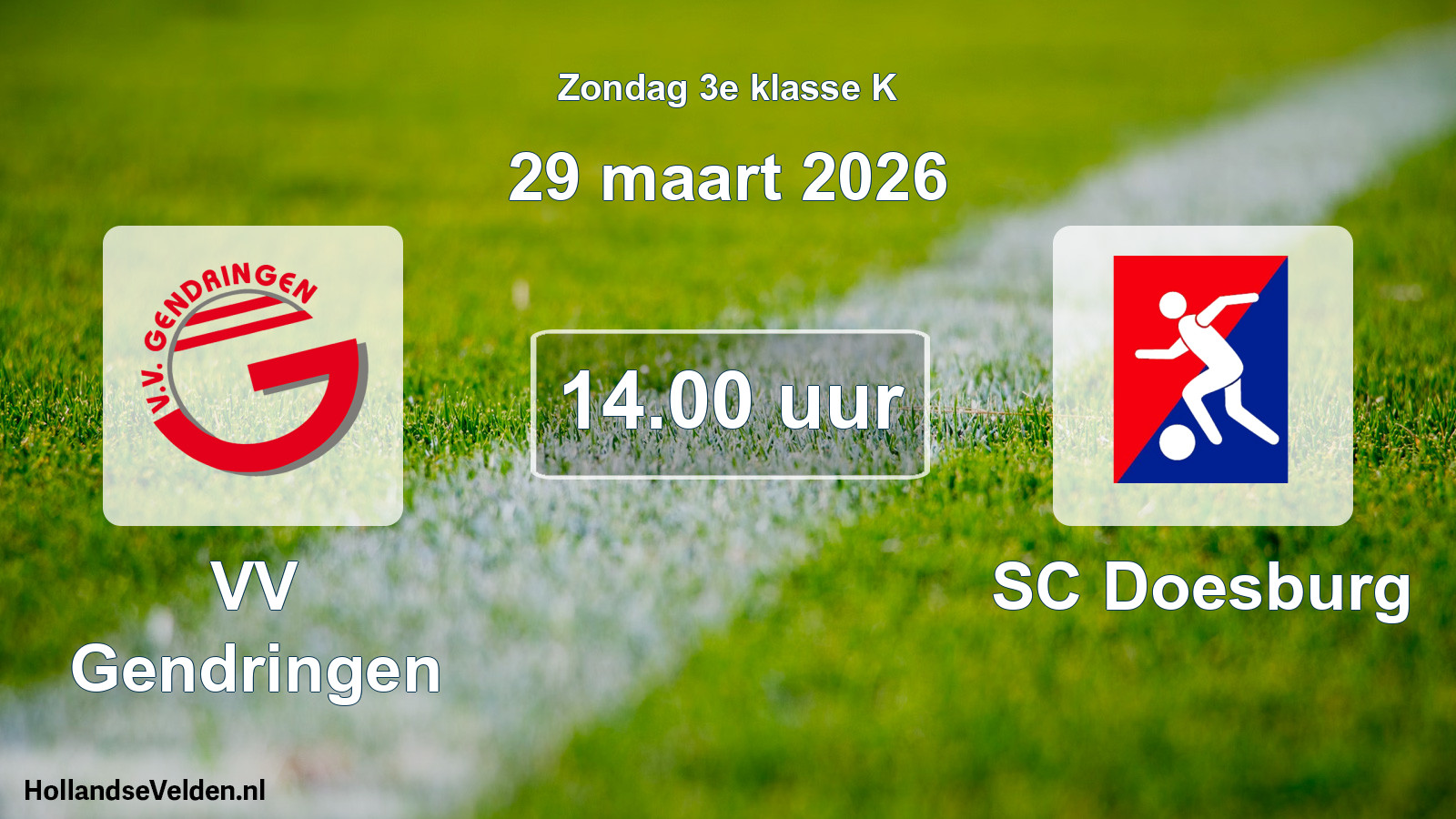 Scheduled Match: VV Gendringen - SC Doesburg (29 March 2026)