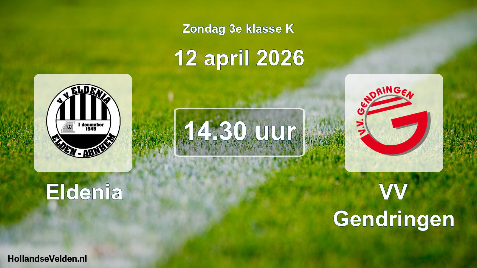 Scheduled Match: Eldenia - VV Gendringen (12 April 2026)