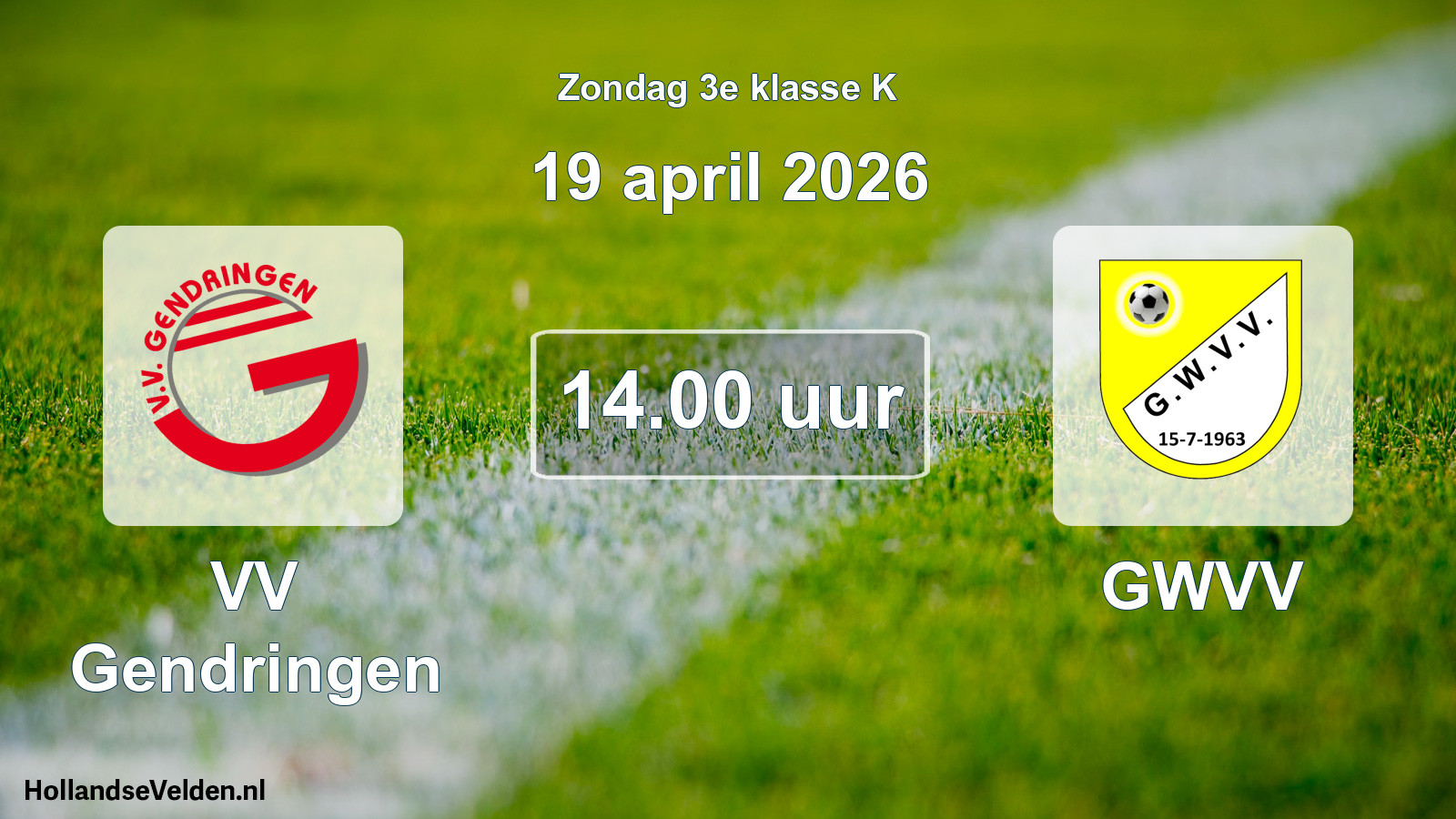 Scheduled Match: VV Gendringen - GWVV (19 April 2026)