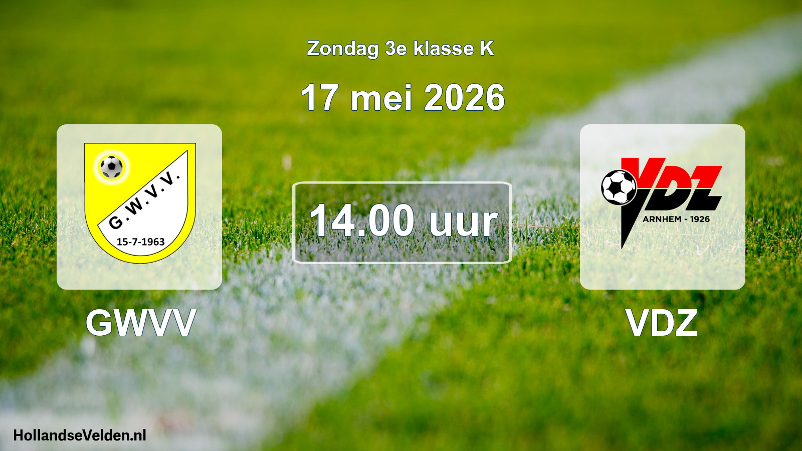 Geplande wedstrijd: GWVV - VDZ (17 mei 2026)