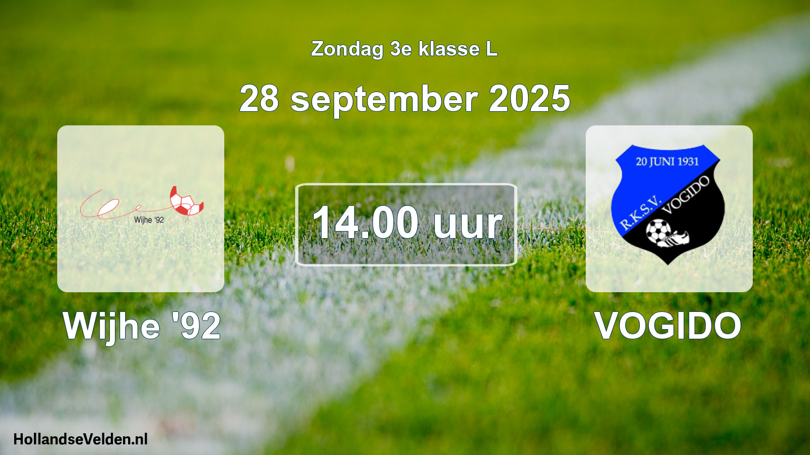 Geplande wedstrijd: Wijhe '92 - VOGIDO (28 september 2025)