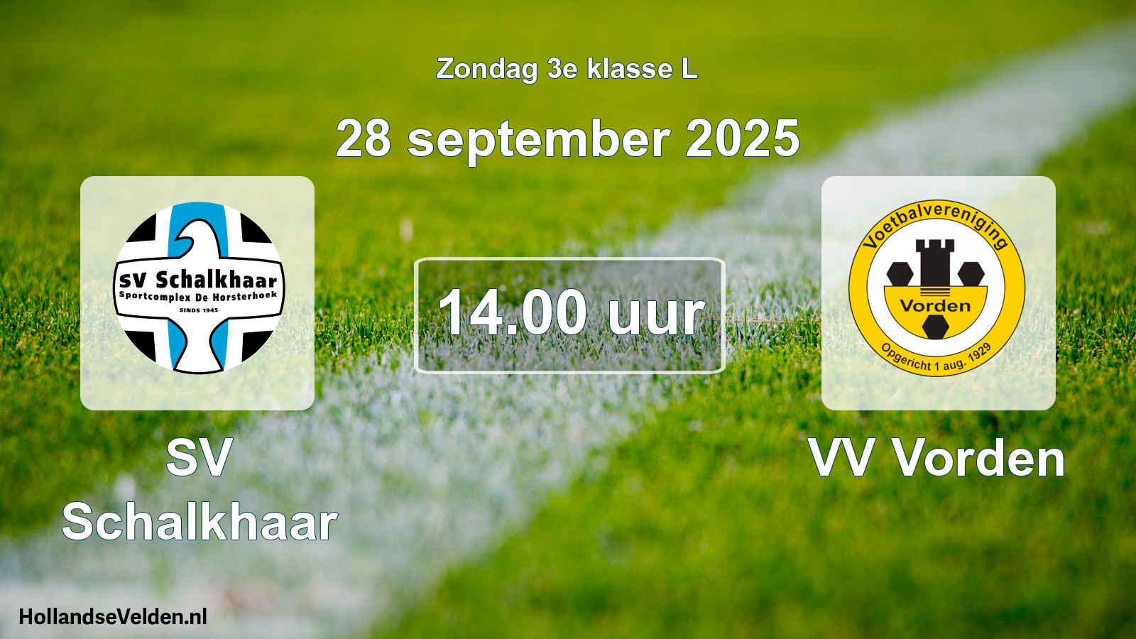 Scheduled Match: SV Schalkhaar - VV Vorden (28 September 2025)