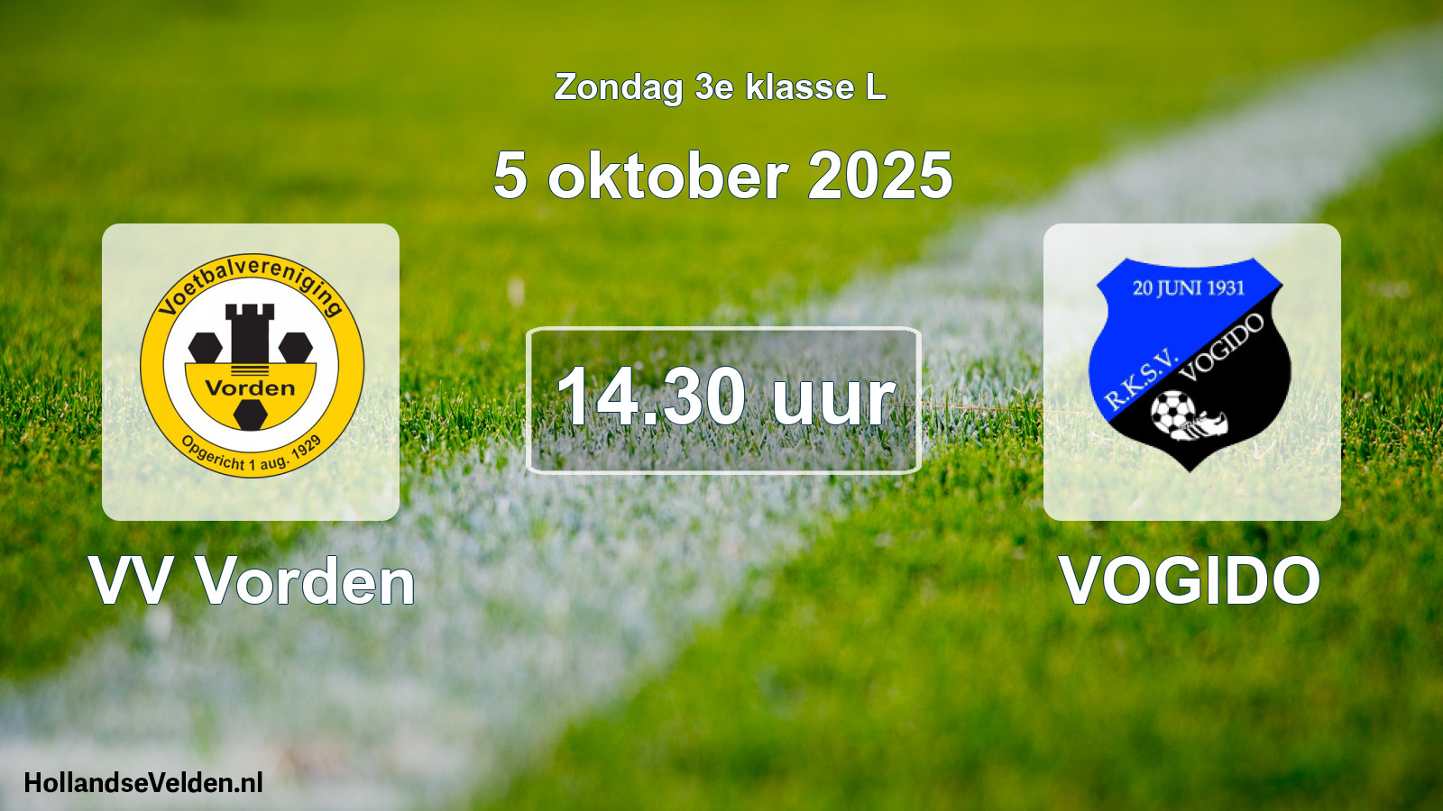 Scheduled Match: VV Vorden - VOGIDO (5 October 2025)