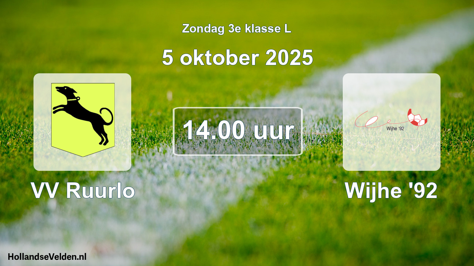 Scheduled Match: VV Ruurlo - Wijhe '92 (5 October 2025)