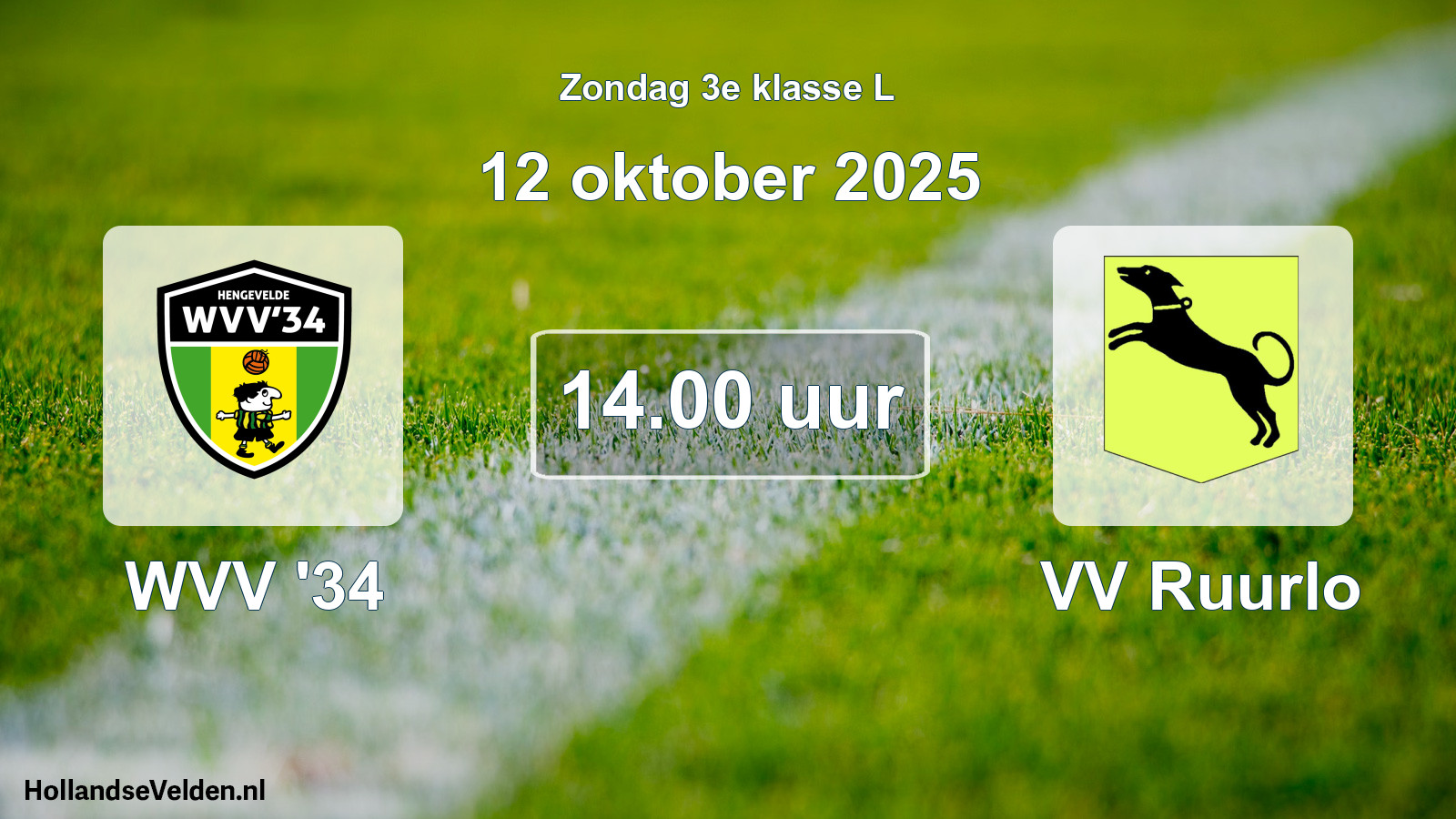 Scheduled Match: WVV '34 - VV Ruurlo (12 October 2025)