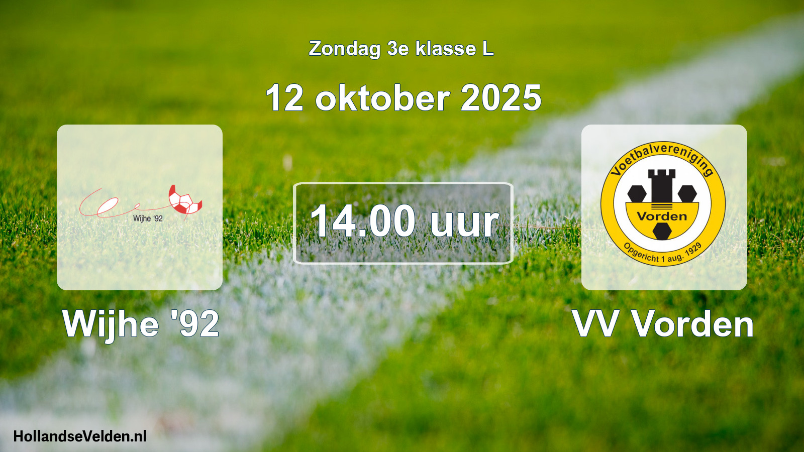 Scheduled Match: Wijhe '92 - VV Vorden (12 October 2025)