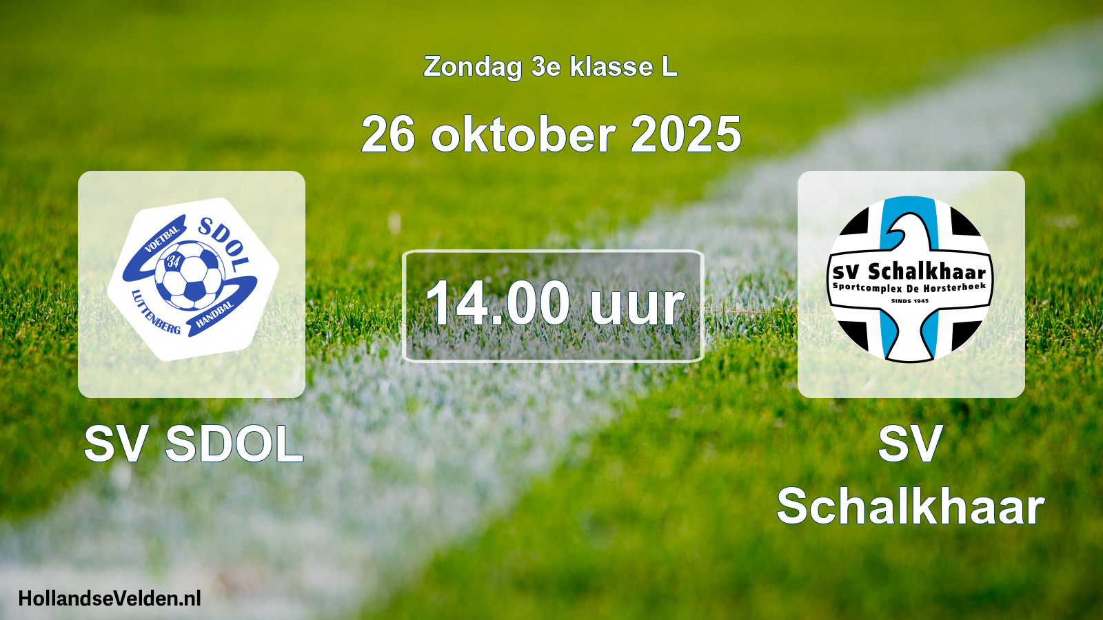 Scheduled Match: SV SDOL - SV Schalkhaar (26 October 2025)