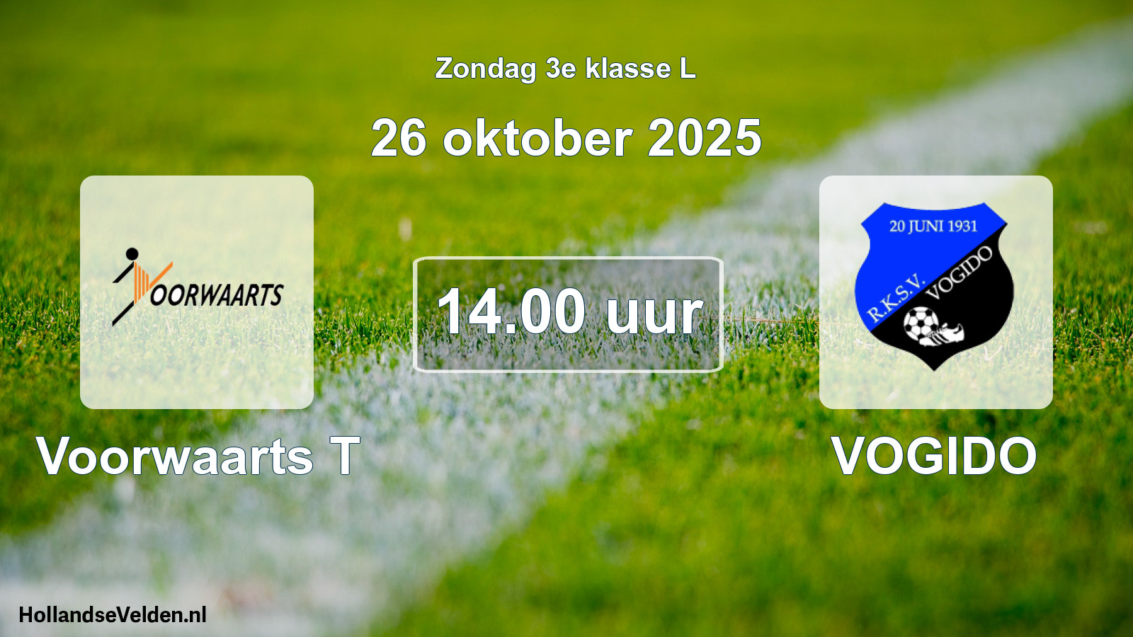 Geplande wedstrijd: Voorwaarts T - VOGIDO (26 oktober 2025)