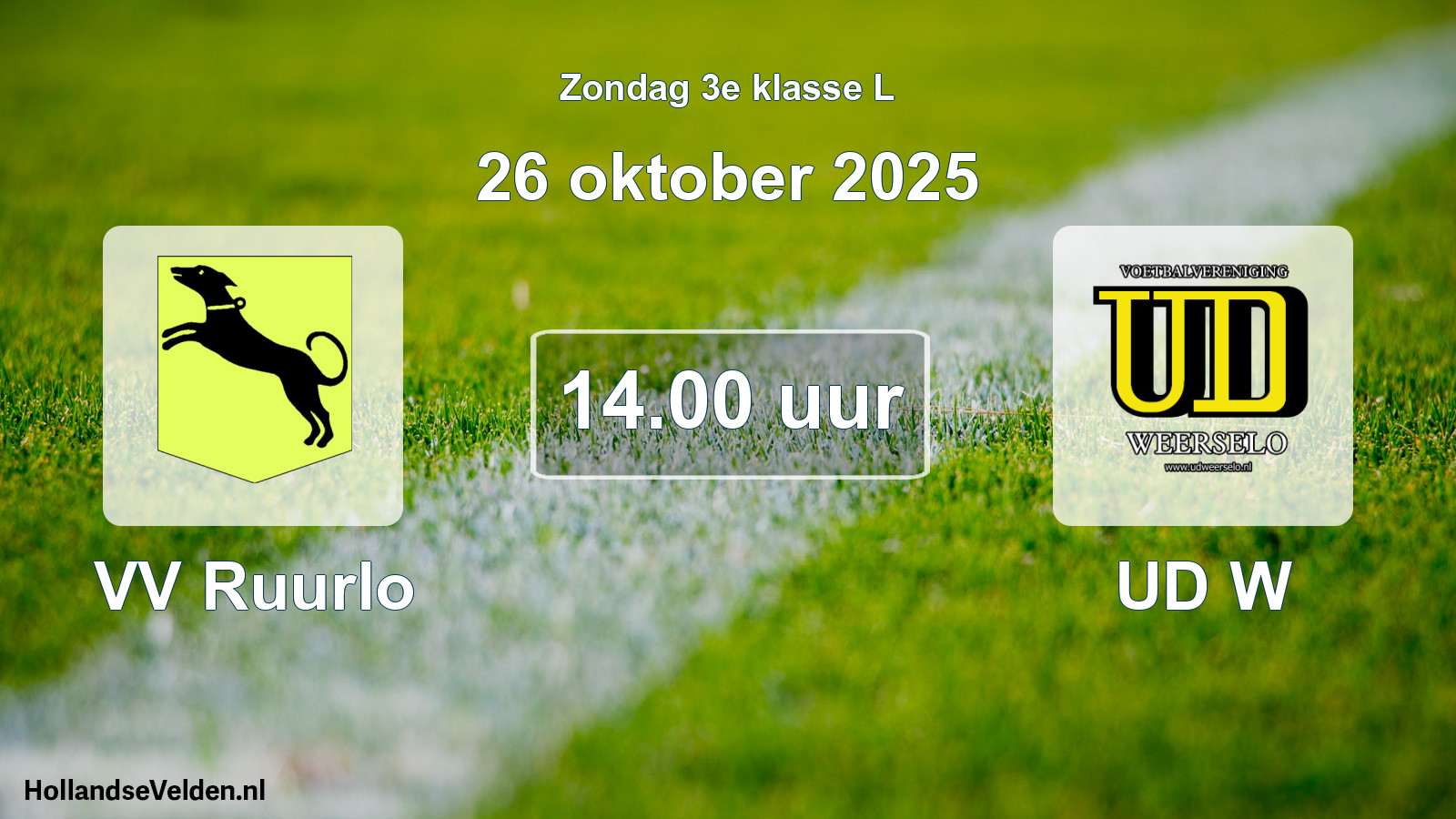 Geplande wedstrijd: VV Ruurlo - UD W (26 oktober 2025)