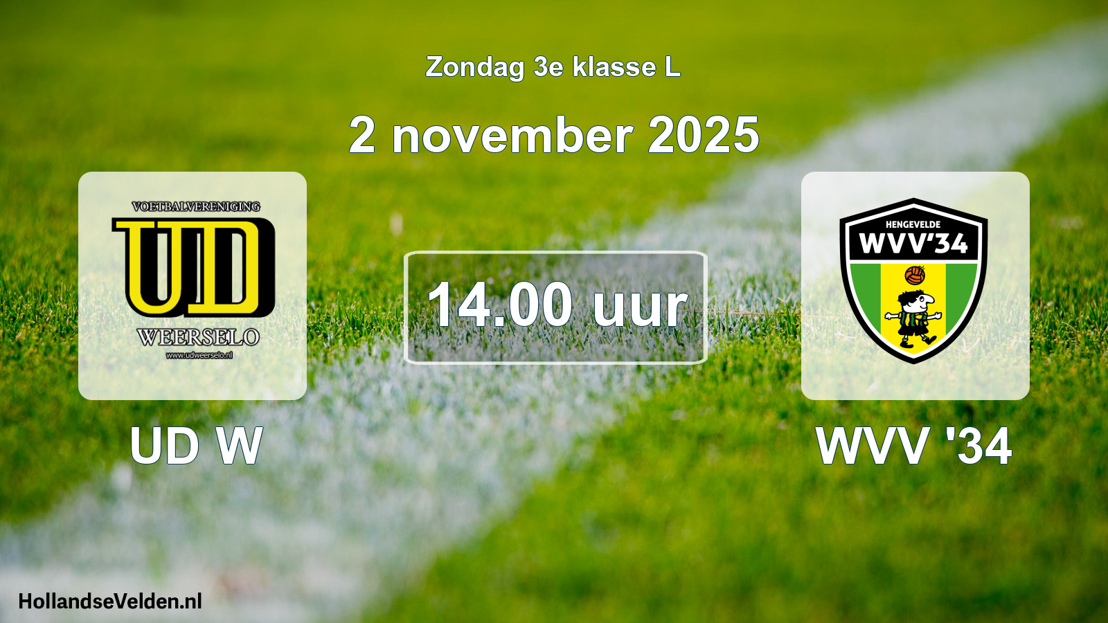Geplande wedstrijd: UD W - WVV '34 (2 november 2025)