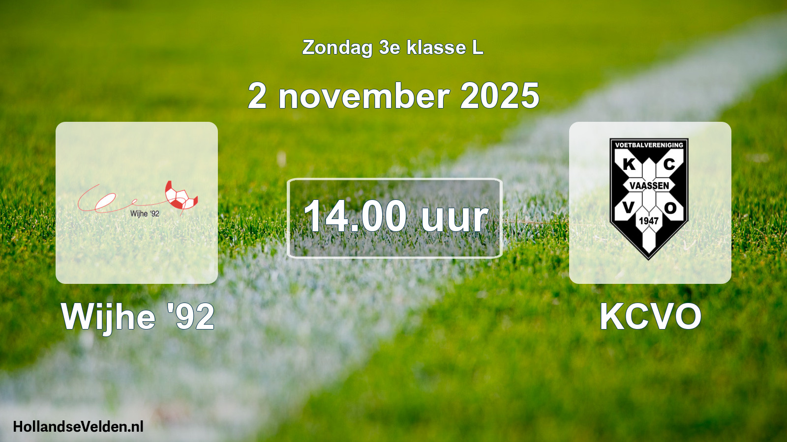 Scheduled Match: Wijhe '92 - KCVO (2 November 2025)
