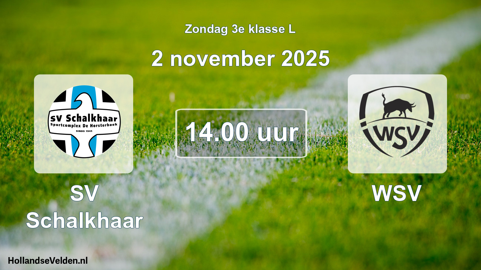 Geplande wedstrijd: SV Schalkhaar - WSV (2 november 2025)