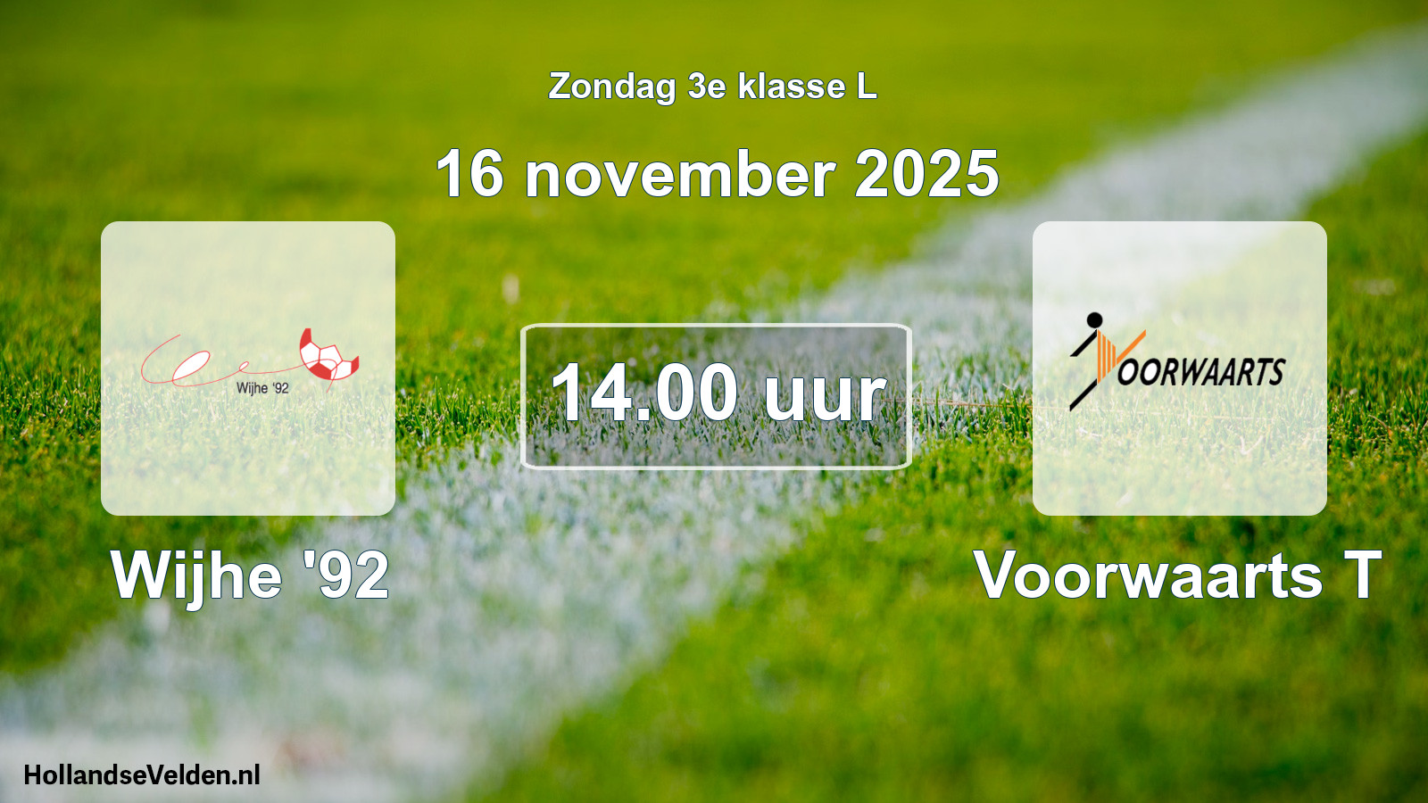 Scheduled Match: Wijhe '92 - Voorwaarts T (16 November 2025)