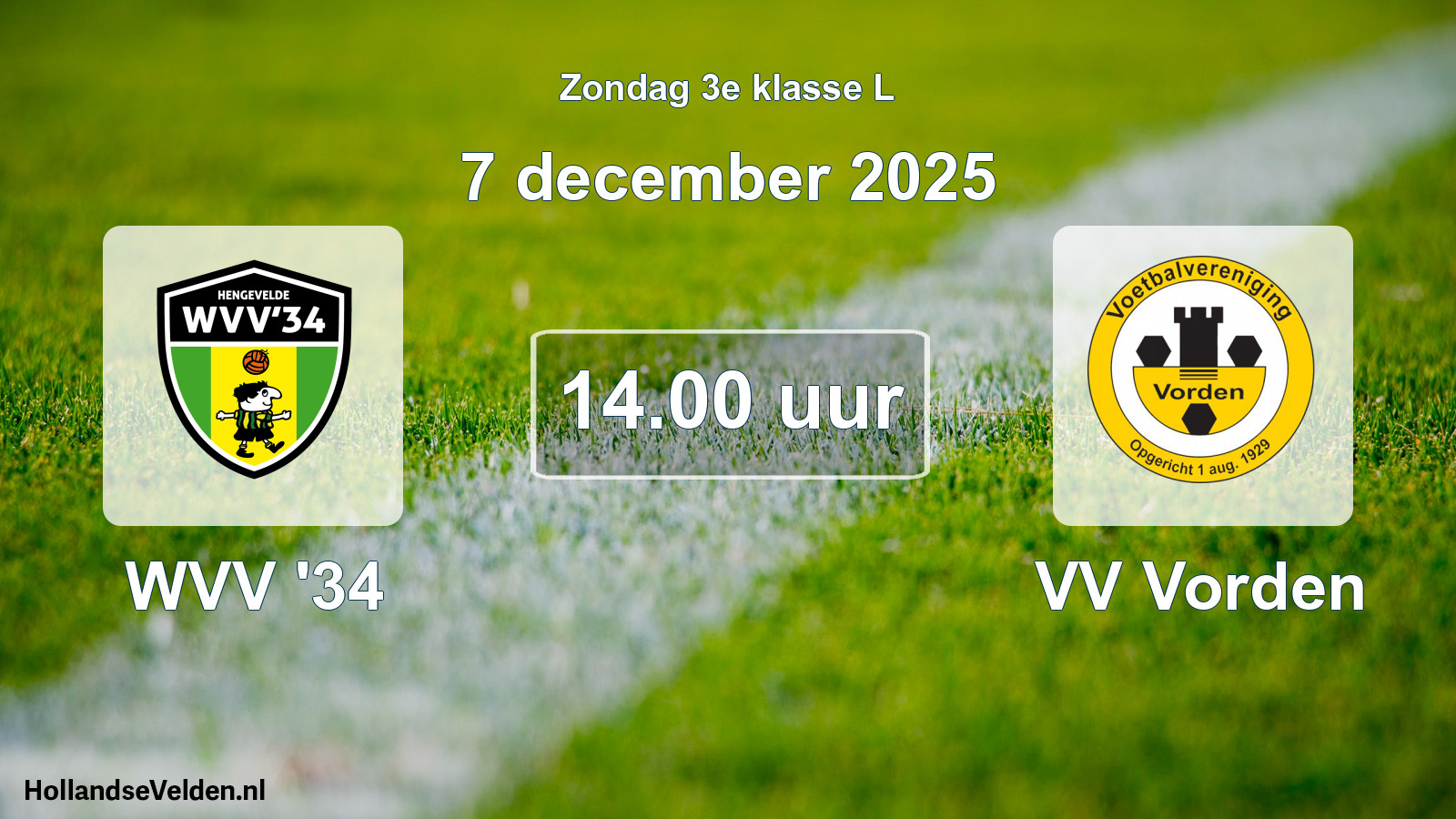 Scheduled Match: WVV '34 - VV Vorden (7 December 2025)