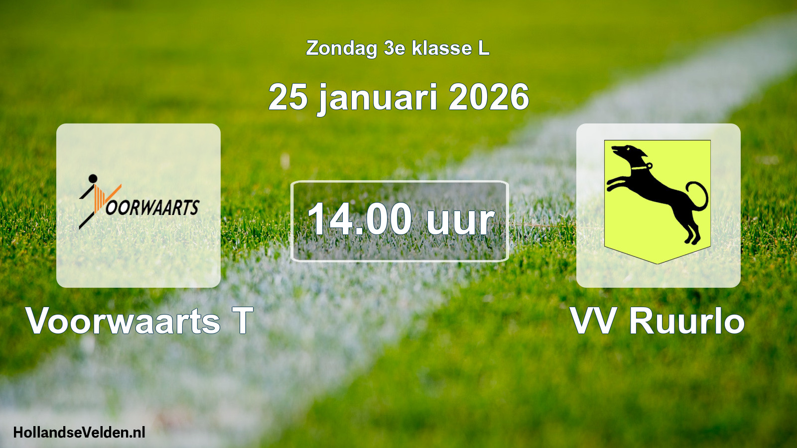 Geplande wedstrijd: Voorwaarts T - VV Ruurlo (25 januari 2026)