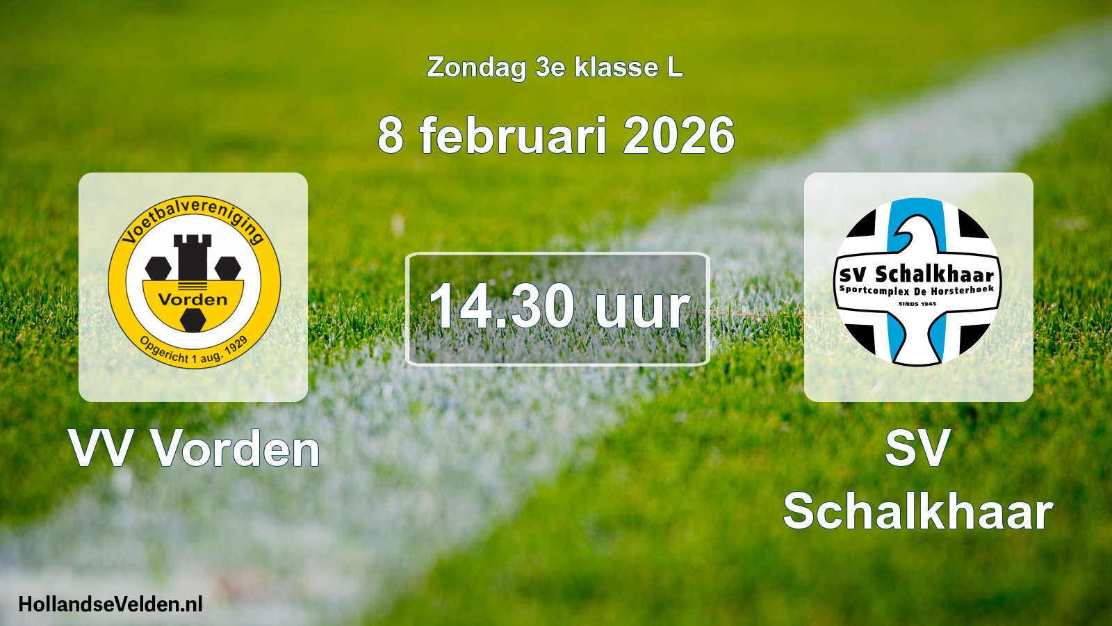 Scheduled Match: VV Vorden - SV Schalkhaar (8 February 2026)