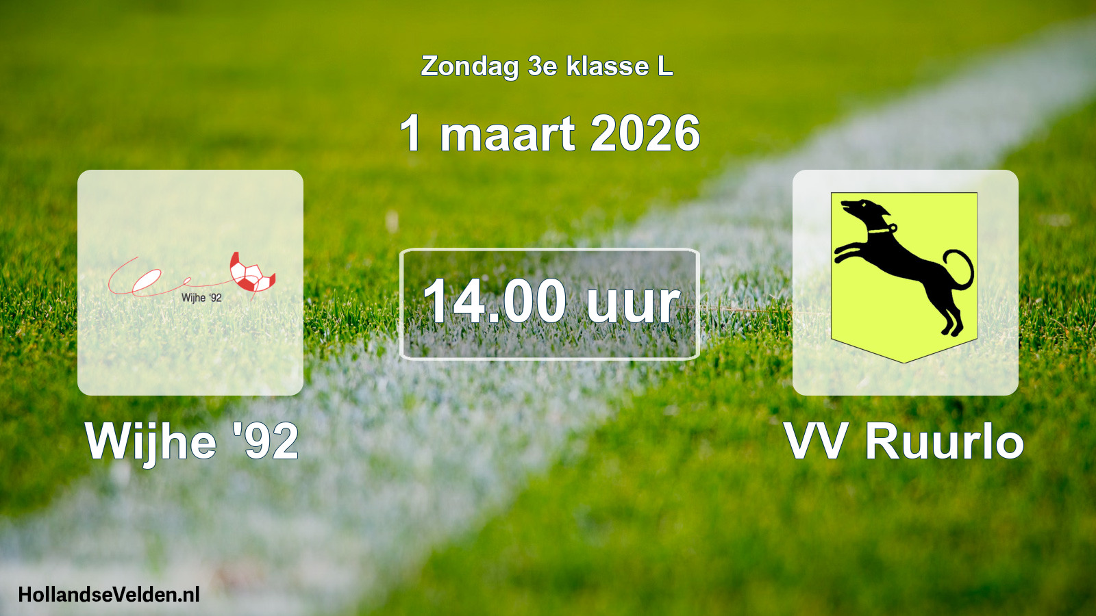 Scheduled Match: Wijhe '92 - VV Ruurlo (1 March 2026)