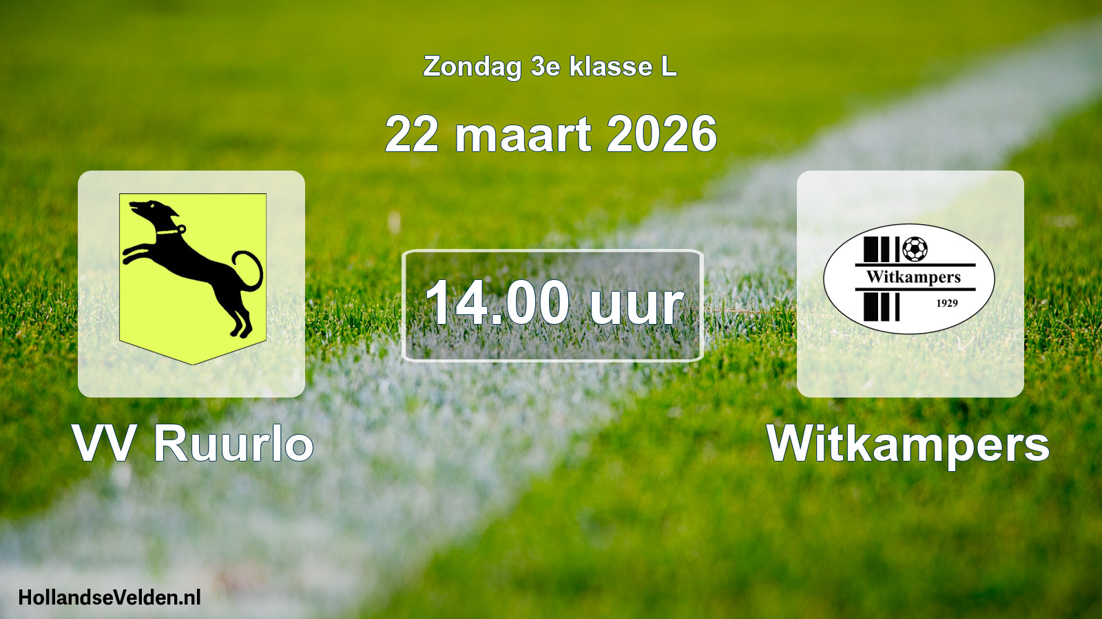 Scheduled Match: VV Ruurlo - Witkampers (22 March 2026)