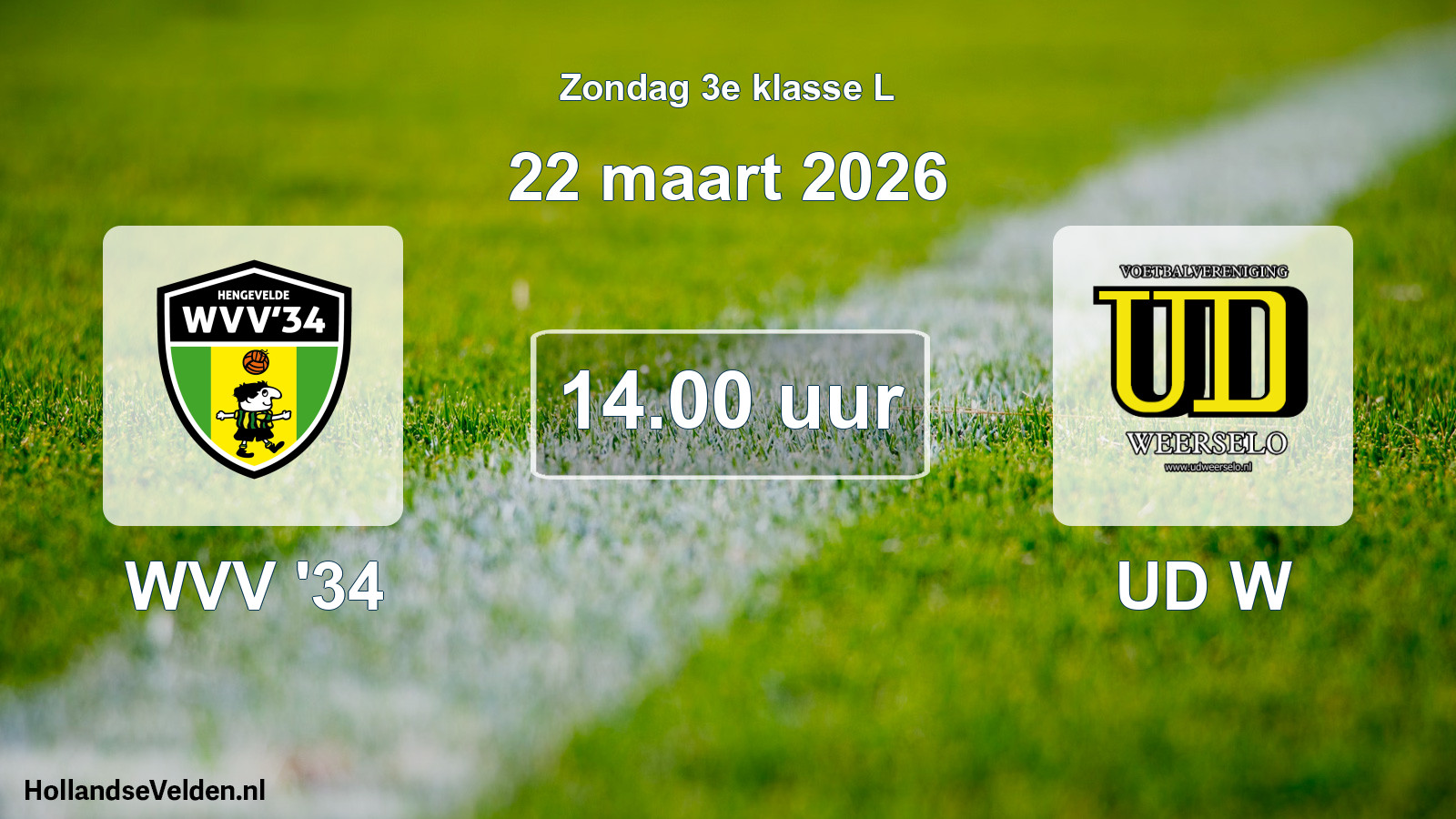 Geplande wedstrijd: WVV '34 - UD W (22 maart 2026)
