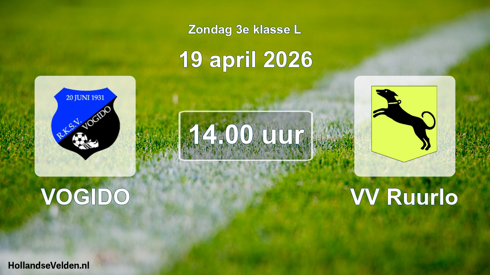 Scheduled Match: VOGIDO - VV Ruurlo (19 April 2026)
