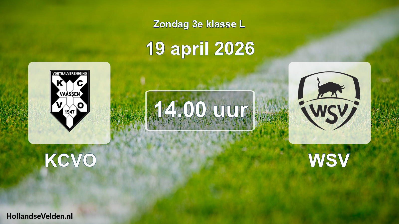 Scheduled Match: KCVO - WSV (19 April 2026)