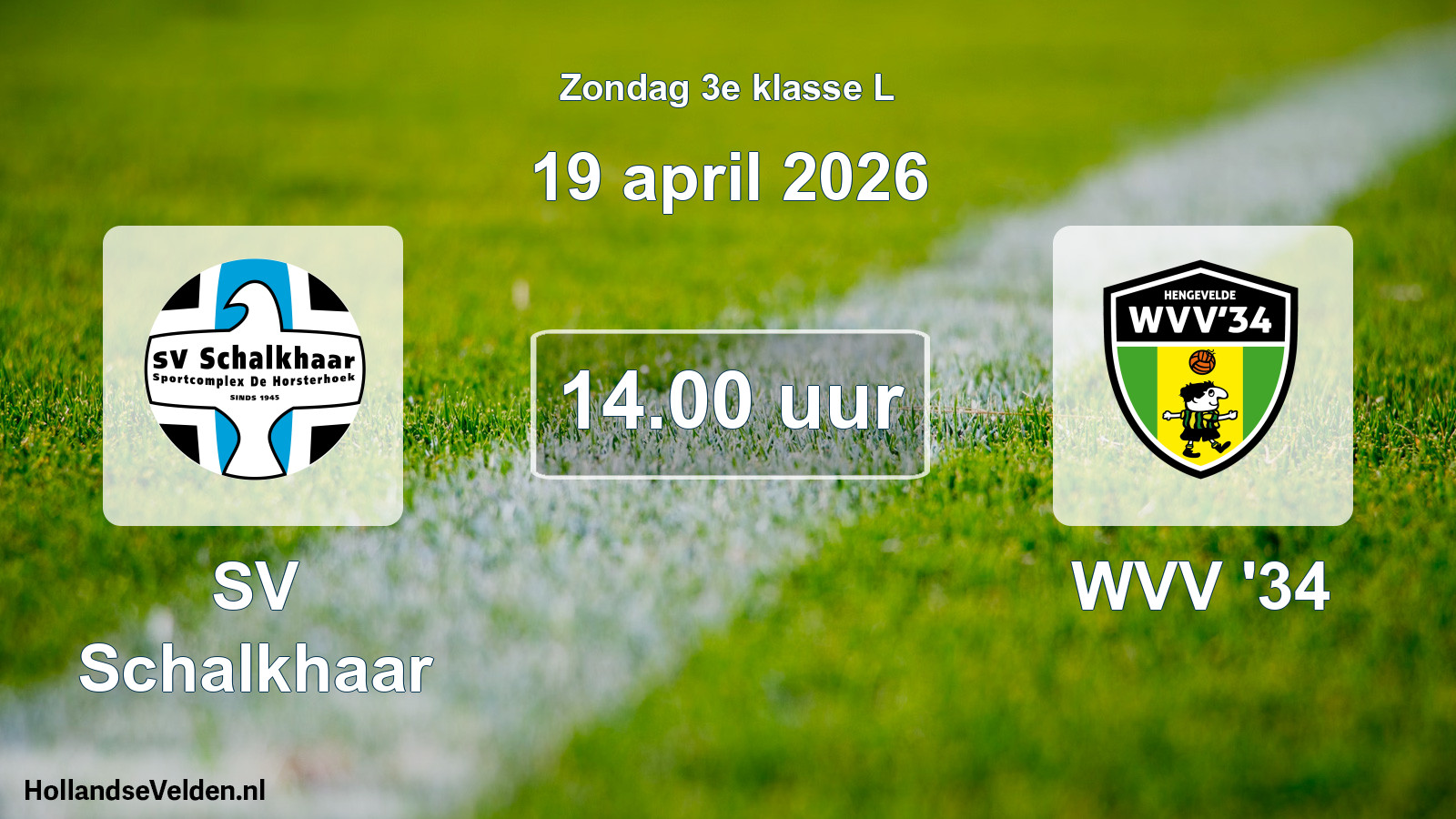 Scheduled Match: SV Schalkhaar - WVV '34 (19 April 2026)