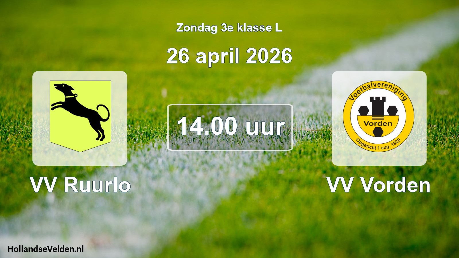 Scheduled Match: VV Ruurlo - VV Vorden (26 April 2026)