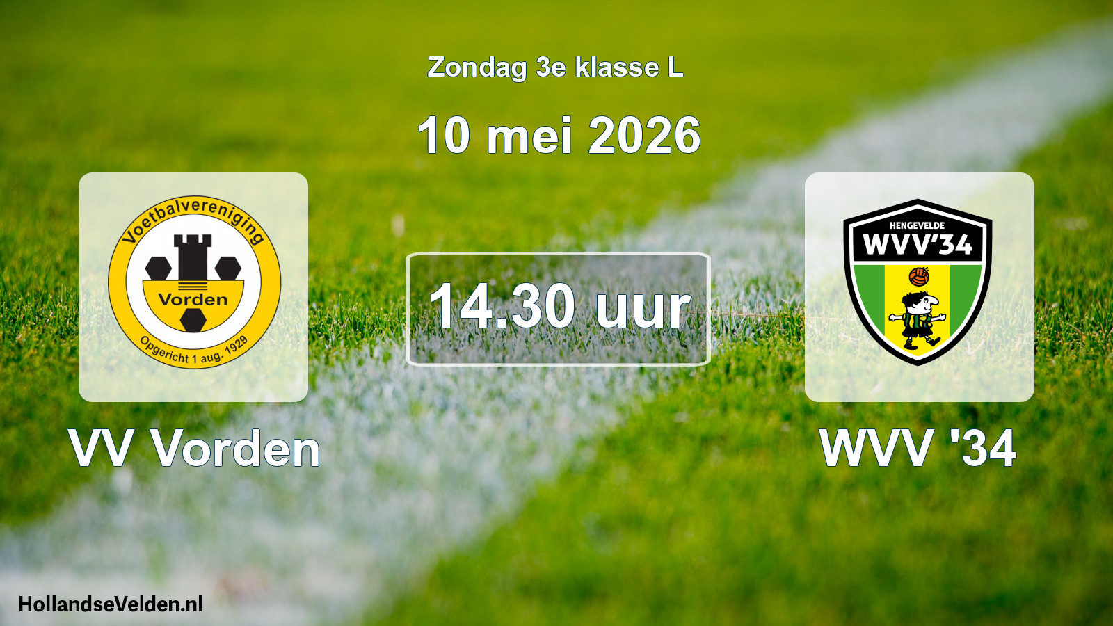 Geplande wedstrijd: VV Vorden - WVV '34 (10 mei 2026)