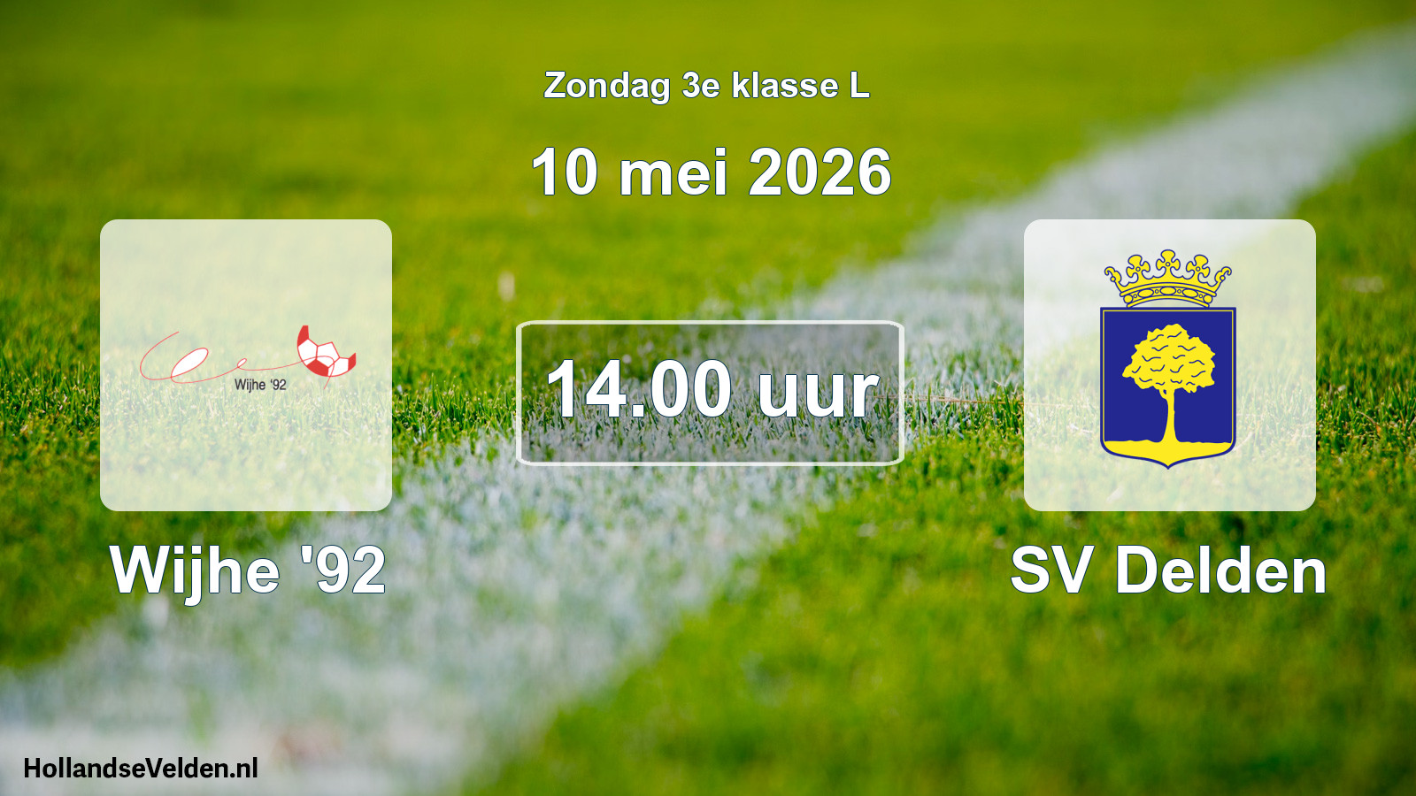 Geplande wedstrijd: Wijhe '92 - SV Delden (10 mei 2026)