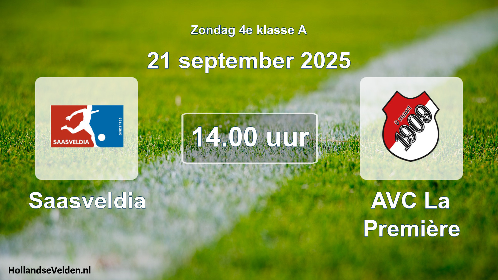 Geplande wedstrijd: Saasveldia - AVC La Première (21 september 2025)