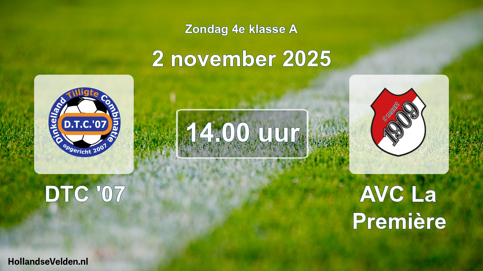 Geplande wedstrijd: DTC '07 - AVC La Première (2 november 2025)