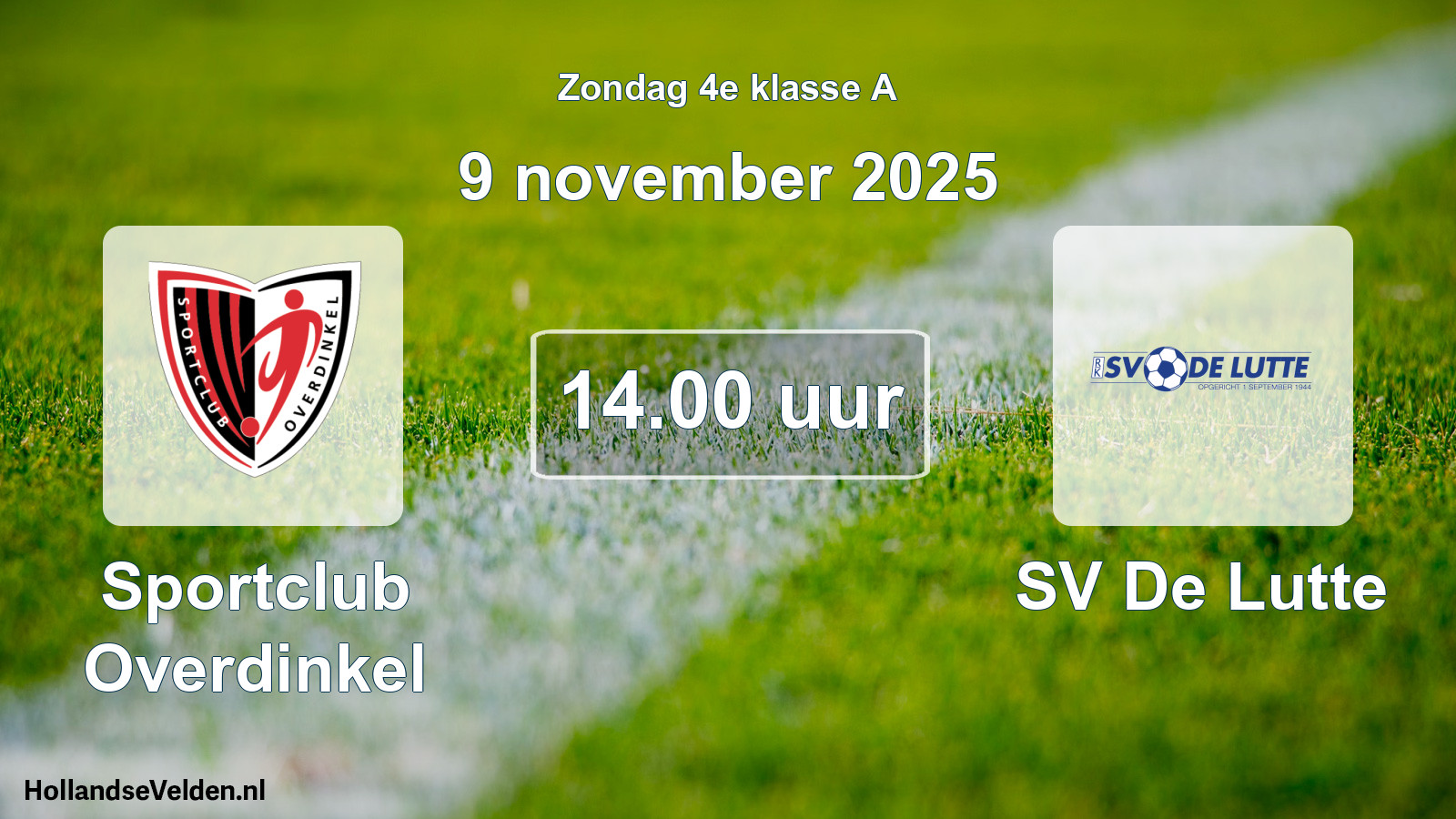 Geplande wedstrijd: Sportclub Overdinkel - SV De Lutte (9 november 2025)