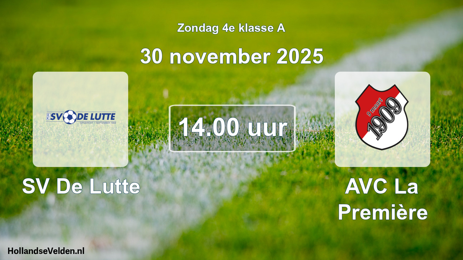 Geplande wedstrijd: SV De Lutte - AVC La Première (30 november 2025)